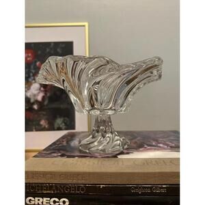 Mikasa Belle Epoque Compote Bowl With Pedestal Swirled Crystal Dish